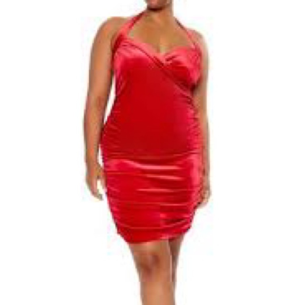 Forever 21 Velour Halter Dress